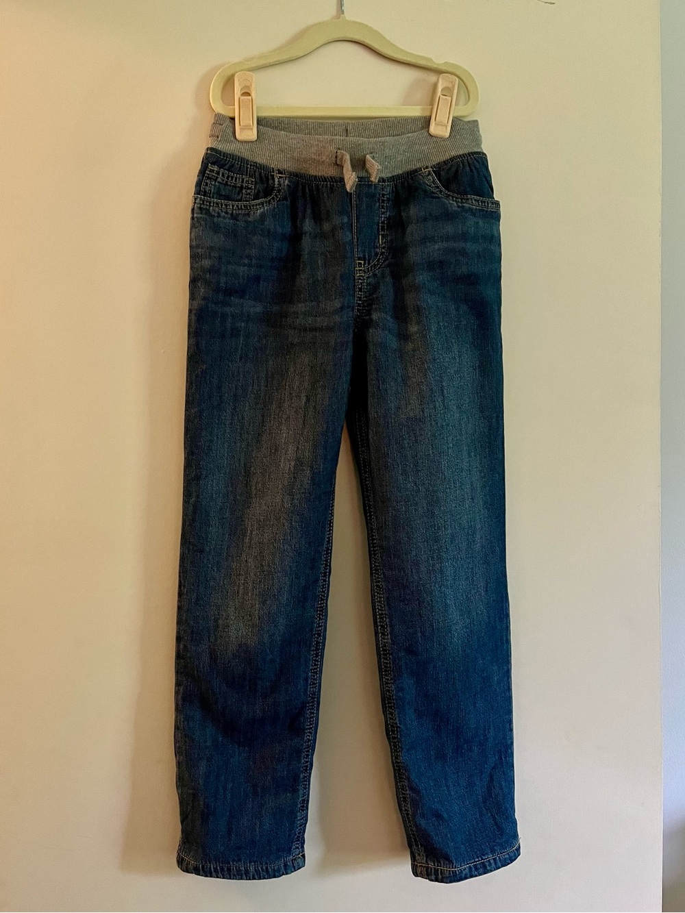Carter's Dark fleece Lined Jeans with Gray Waistband NWT